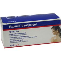 Eine Packung Fixomull Transparent Folienverband liegt auf einer Seite.