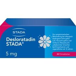 Eine Medikamentenverpackung mit dem Namen "Desloratadin STADA".